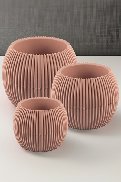 TEMMUZ HOME 3 Lü Set Kaktüs Ve Çiçekler Için Dekoratif Ve Şık Karasu Mercan S...