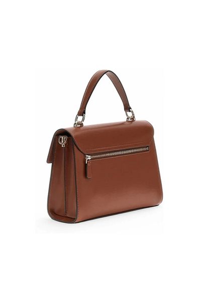 Guess Eco Aldıth Top Handle Flap Women's Brown Handbag Hwevg964120-Cog