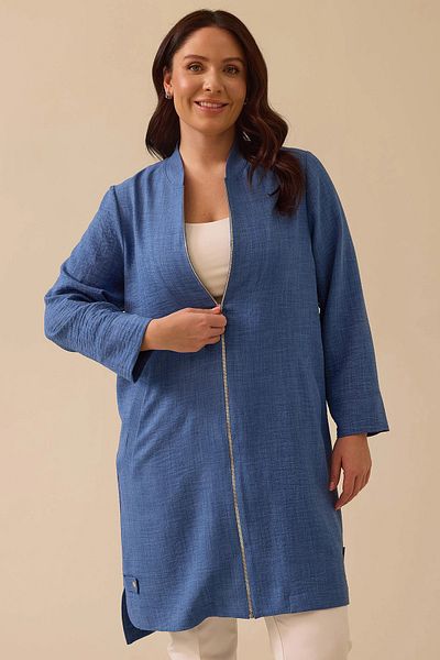 Gala-Xi Galaxi Women's Large Size Zippered Pocket Detailed Cap 4014 Blue