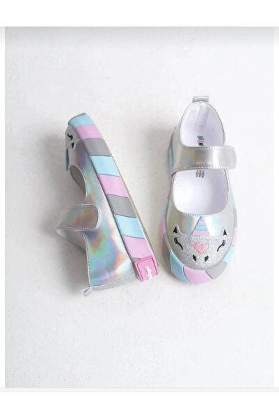 Ege Kids KIZ ÇOCUK GÜMÜŞ RENK IŞIKLI ORTOPEDİK BABET