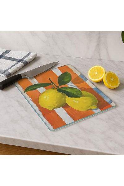 huhuli Glass Cutting Board 20X30 cm |   Tempered Glass |   Hygienic and Durable Kitchen Utensil