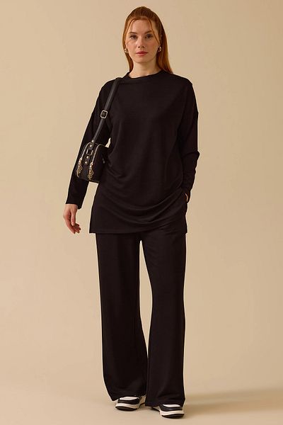 SEÇİL Women's Basic Tunic Suit - Black 1004 Model