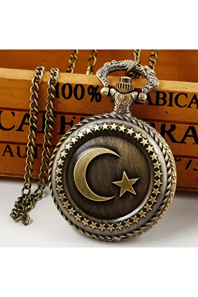 Askımo العلم تصميم خمر الرجعية هدية سلسلة ساعة الجيب النحاس المعدن