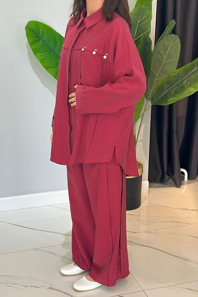 Ceremony Silver Money Embroidered Bag Pocket Pants Red Pasion Suit 5905