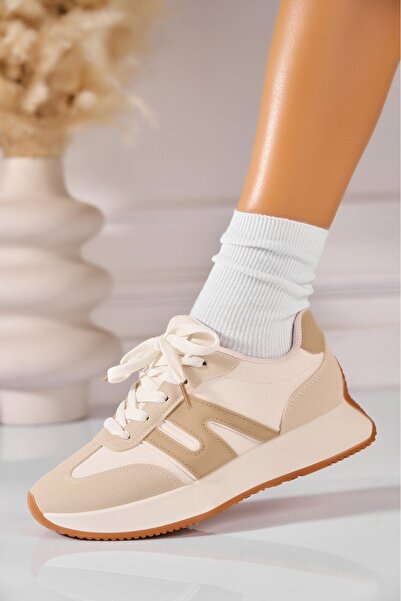 Joana Γυναικεία Αθλητικά Παπούτσια Elexis από Οικολογικό Δέρμα σε Μπεζ Χρώμα