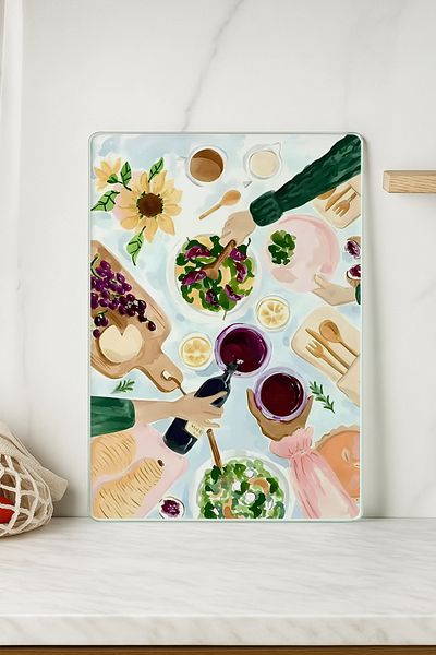 huhuli Glass Cutting Board 20X30 cm |   Tempered Glass |   Hygienic and Durable Kitchen Utensil