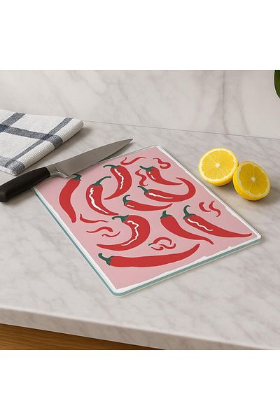 huhuli Glass Cutting Board 20X30 cm |   Tempered Glass |   Hygienic and Durable Kitchen Utensil