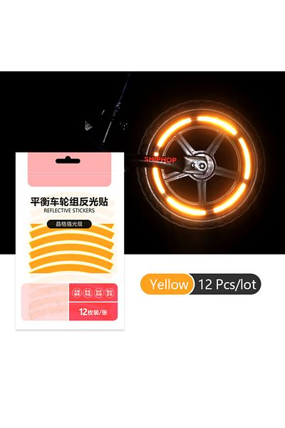 Choice Yellow Reflective Tire Sticker Safety Sticker Color Kids Balance Bike Reflective Sticker Wheel Decal