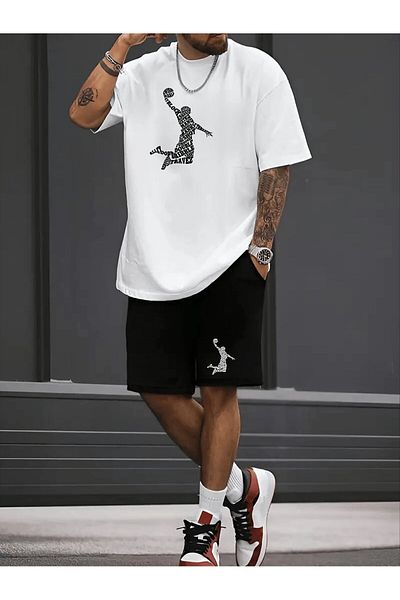 macklin Design Printed Oversize Tshirt and Shorts 2-Piece Bottom Top Set