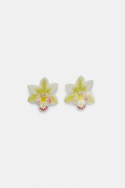 Stradivarius Orchid flower earrings