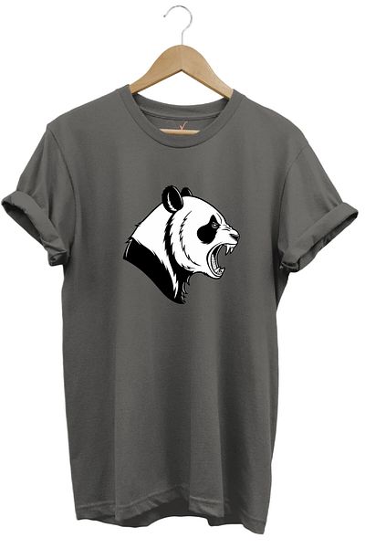 WİDİ Angry Roaring Panda με στάμπα 100% βαμβακερό μπλουζάκι με κανονική εφαρμογή