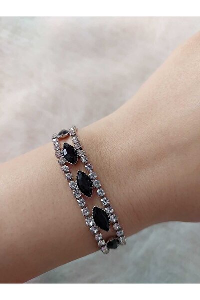 Avcıoğlu Aksesuar سوار نسائي من حجر الزركون والكريستال مطلي بالفضة ووعد الزفا...