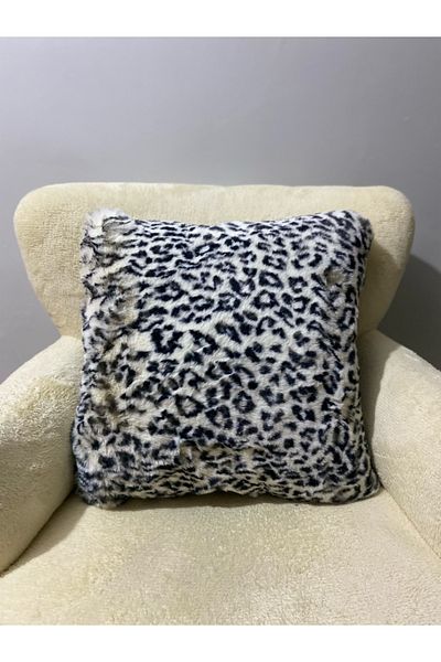 FeelHome Bonnie Leopard Figured Rabbit Hair Soft Washable Throw Pillow Cover 40X40