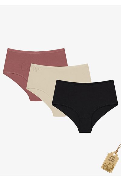 ODISE Earth Tones 3-pack ψηλόμεσο πολύχρωμο εσώρουχο