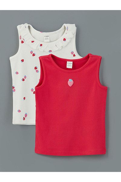 LC Waikiki LCW Kids Crew Neck Printed Girls' Undershirt 2-Piece