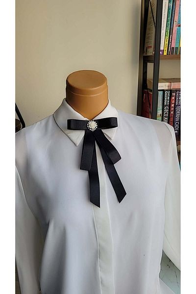 LO ADORO Women's Rose Detail Tie Collar Brooch Just Indicate the Rose Color You Want