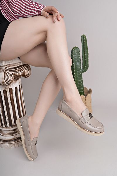 Diego Carlotti Genuine Leather Women's Daily Buckle Loafer Shoes Dc3552