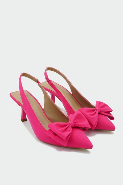 LamintaGlobal Maribel Fuchsia Bow Women's Heeled Shoes
