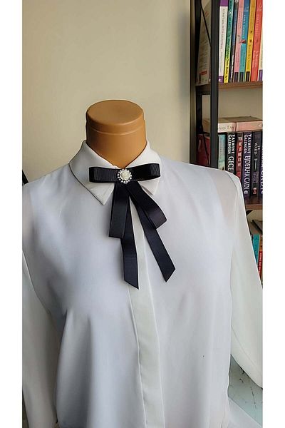 LO ADORO Women's Rose Detail Tie Collar Brooch Just Indicate the Rose Color You Want