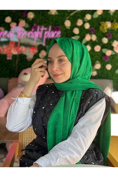 Sima Benetton Call Silk Jacquard Houndstooth Shawl