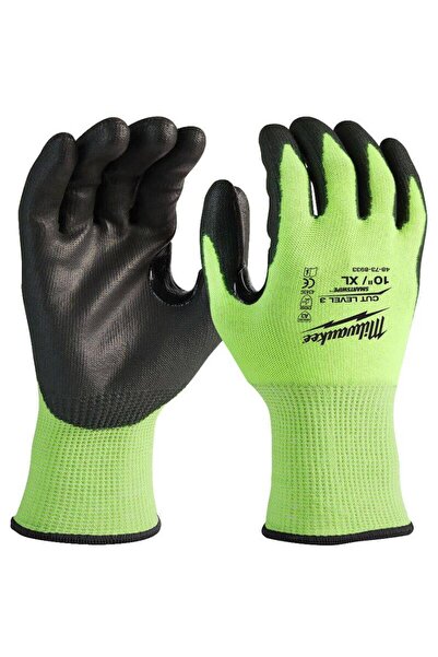 Milwaukee Yüksek Görünürlüklü 3. Derece Kesik Korumalı Nitril Eldiven XL