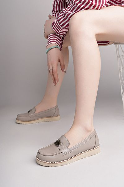 Diego Carlotti Genuine Leather Women's Daily Buckle Loafer Shoes Dc3552