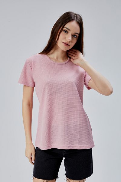 M MOONCOVER Tricou de bază texturat pentru femei