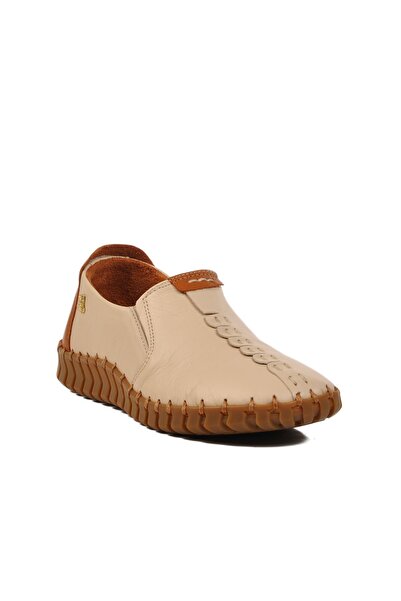 Venüs 2010725 Women's Genuine Leather Elastic Saddler Stitching Comfort Casual Shoes