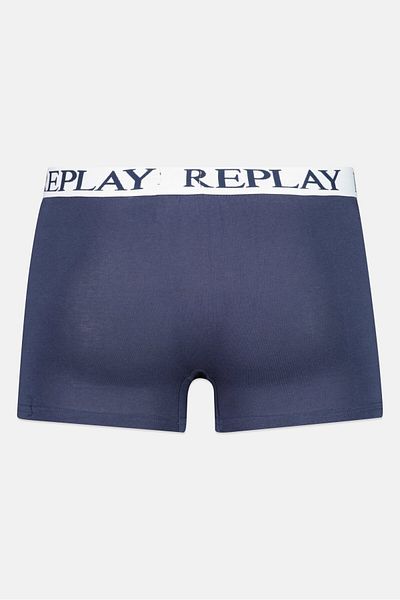 Replay Men 2 Pack Brand Logo Trunks, Navy