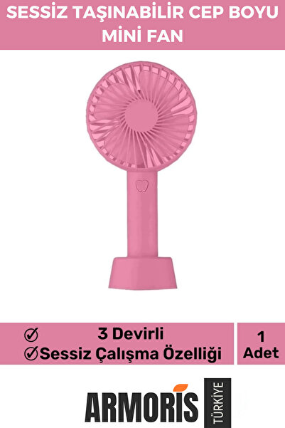 Armoris Yeni Nesil Usb Şarjlı 3 Kademeli Sessiz Taşınabilir Mini Fan Pervanel...
