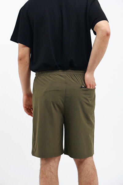 OXVİN Men's Parachute Fabric (Woven) Sports Lycra Bermuda Shorts with Pocket Zipper and Back Pocket