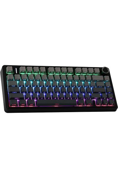 Aula لوحة مفاتيح الألعاب الميكانيكية Epomaker x Aula F75 باللون الأسود أومبري RGB