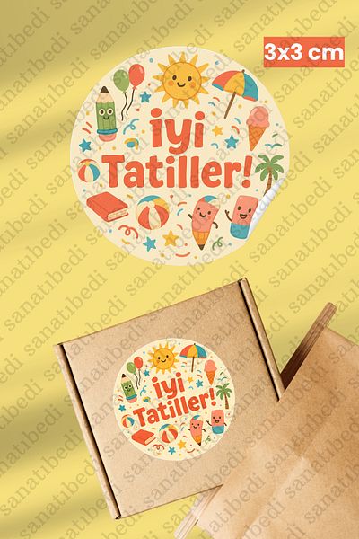 sanatıbedi 50 Good Holidays Sticker - School Report Card Gift Shipping Packaging Label 3X3 cm