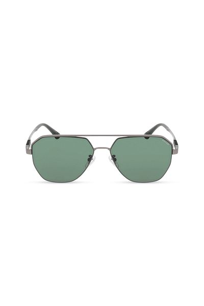 Police Police Ranger 1 Man Geometric Sunglass Shiny Metalic_Green 59-15-145