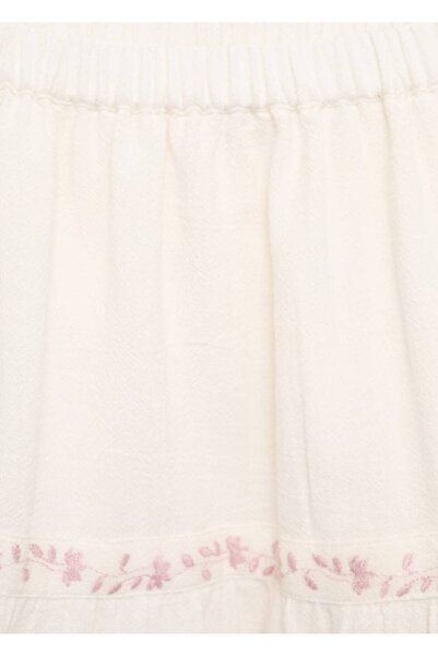 MANGO Kids Flower Embroidered Skirt