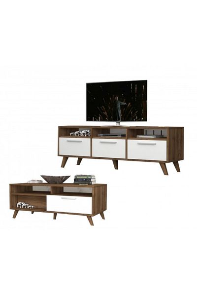 SAHABA Linea & Mia Co. TV Stand and Coffee Table Set