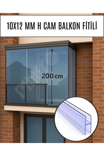 GLASSMAKRO 10 x 12 MM Large H Glass Balcony Transparent Wick 200 CM