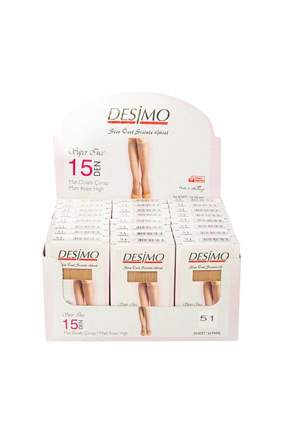 Desimo 6-piece Matte 15 Denier Skin-57 Color Knee High Women's Socks