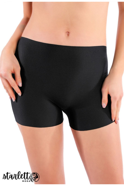 Starlett Moda Women's Black / Skin Color Seamless Laser Cut 2 Pack Extra Comfortable Boxers