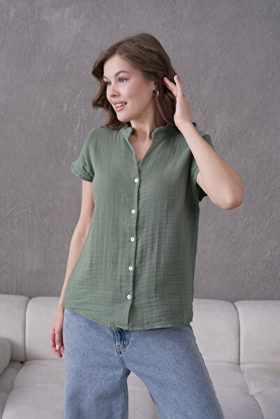 MUZOTEX Women's Muslin Fabric Shirt