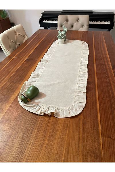 LİFENES Βολάν Ακατέργαστο Λινό Runner 40x110cm 100% Βαμβάκι