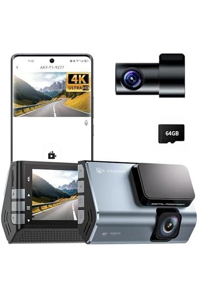 Generic AKEEYO AKY-T1 4K Ultra HD 3-Inch Compact Dash Cam with Front and Rear Cameras (Advanced 4K Dash Reco