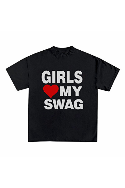 RawNox Unisex Bol Kalıp RawNox Özel Koleksiyon Girls My Swag Tshirt