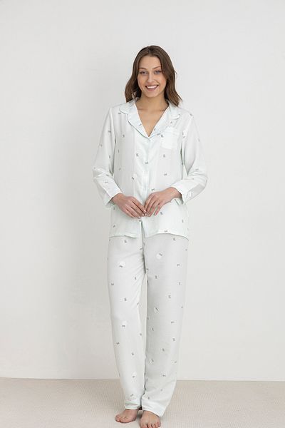 DOFİ Dofi Women &Apos; S Buttoned Pyjama Suit Aerobin Cloth, 3 Patterns