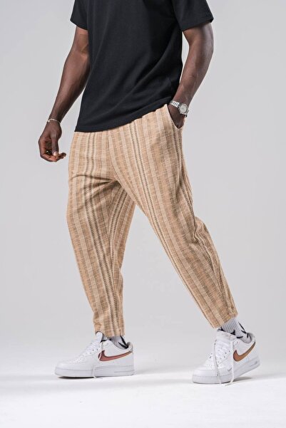 FıttingRoom Patterned Baggy Trousers with Elastic Waist