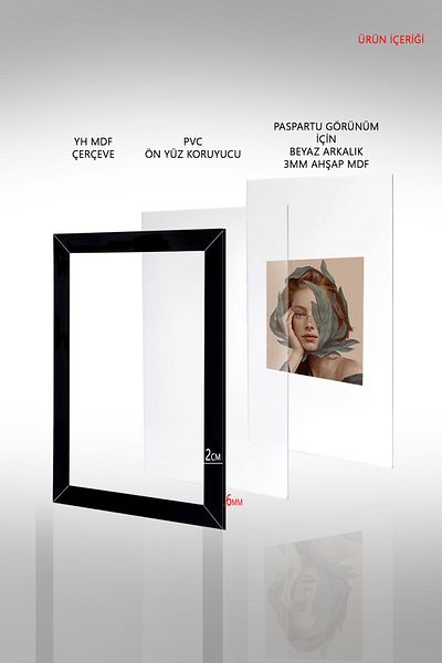 yhfoto 4 Pieces A4 Frame - 21X30 Frame * Frame with Pvc - Mdf Frame - Certificate Frame
