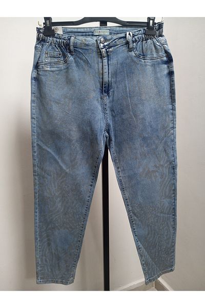 AKŞEN GİYİM Pantaloni de damă, cu talie înaltă, cu talie înaltă, blugi lungi