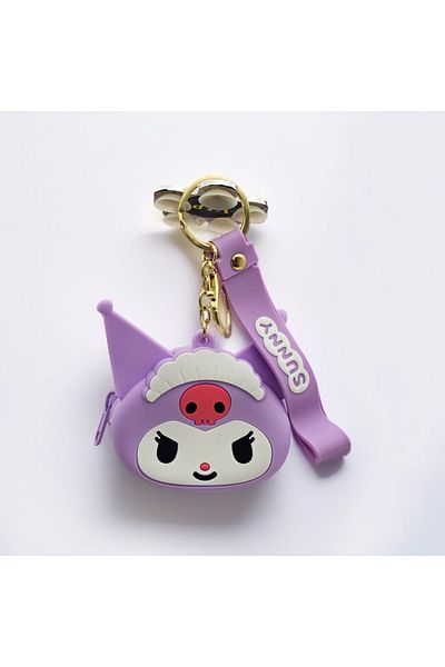 Meyra Accessories Sanrio Kawai Wallet Mini Silicone Soft Zipper Keychain with Wallet Plush Toy