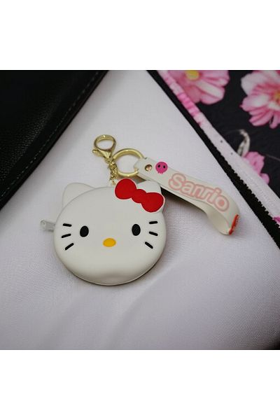 Meyra Accessories Sanrio Kawai Wallet Mini Silicone Soft Zipper Keychain with Wallet Plush Toy