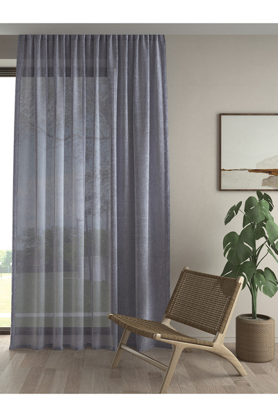 Demor Home Linen Look Dark Gray Suitable for Every Room High Quality Does Not Require Ironing Best Selling Tulle Per